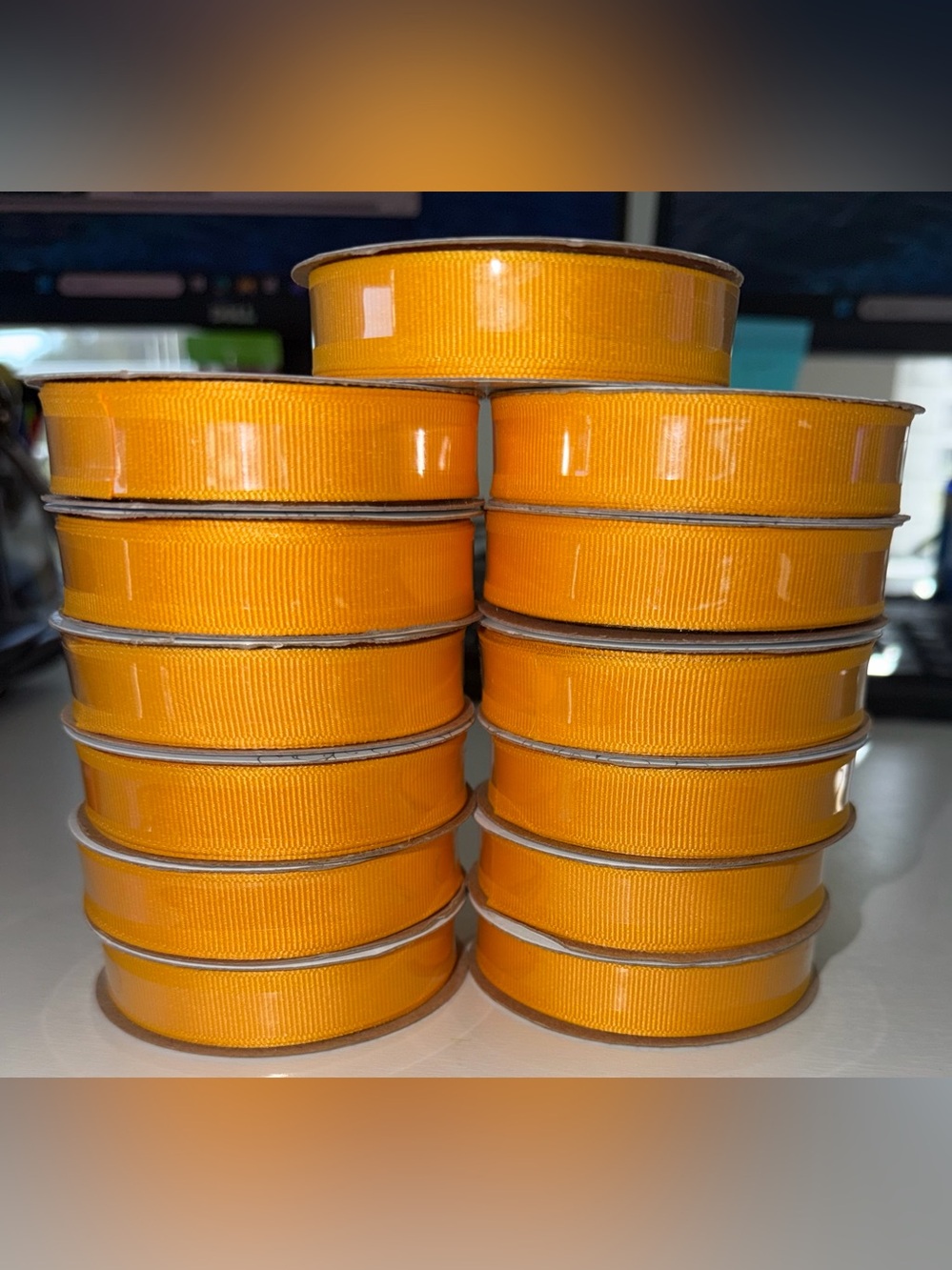 13 rolls Offray Yellow Ribbon
